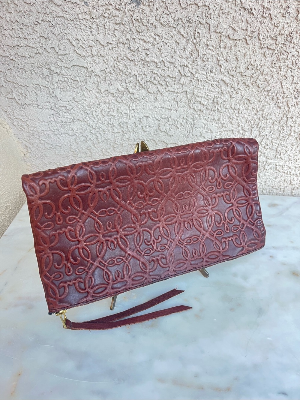 Alex and Ani Brown leather clutch